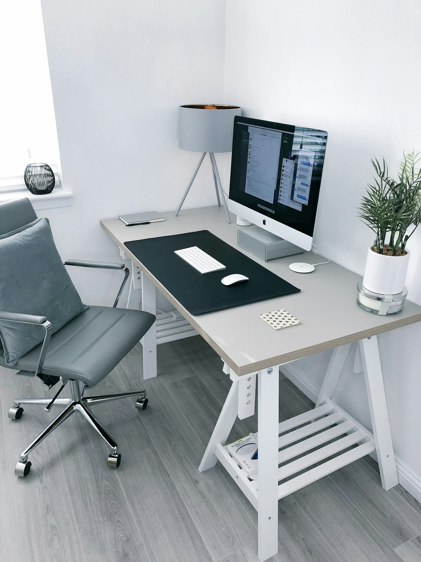 Clean workstation setup in a modern office